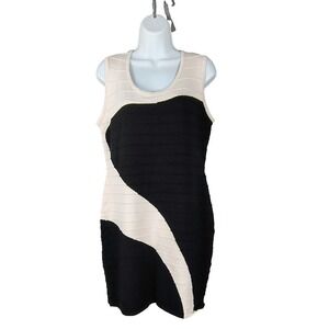 Large Sheath Dress Sweater Abstract Tim Black Spring Artsy Dress